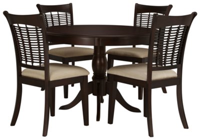 bayberry dark tone round table & 4 chairs