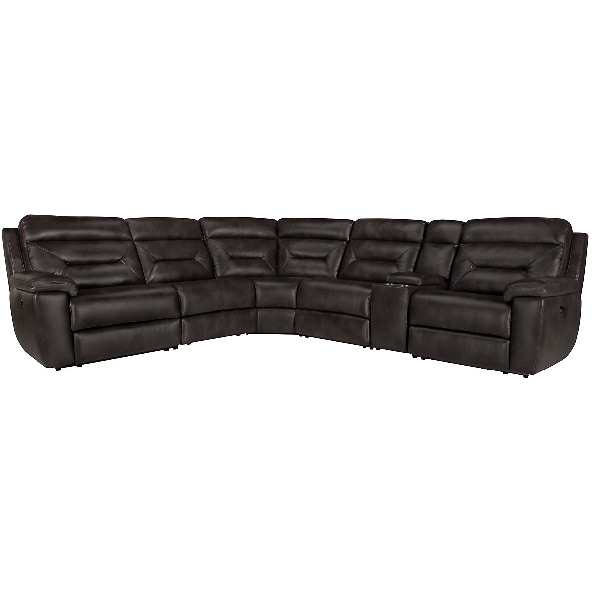 City Furniture: Phoenix Dk Gray Microfiber Small Two-Arm Power Reclining Sectional
