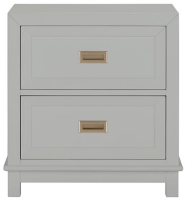 City Furniture Ryder Gray 2Drawer Nightstand