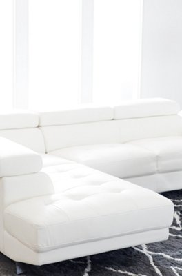 Zane WHITE MICRO Left Chaise Sectional