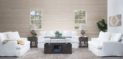 City Furniture: Delilah White Fabric Sofa