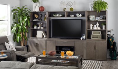 Highline Dark Tone Door Entertainment Wall Living Room