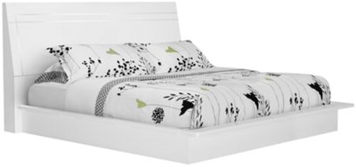 Dimora3 White Wood Platform Bed
