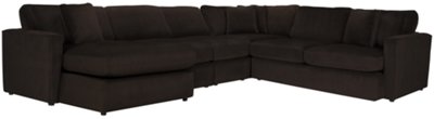 Tara2 Dark Brown Micro Left Chaise Sectional Living Room