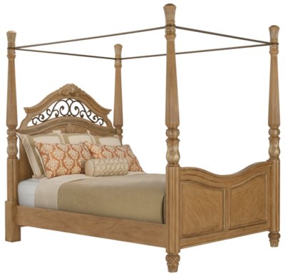 City Furniture Tradewinds Light Tone Canopy Bed