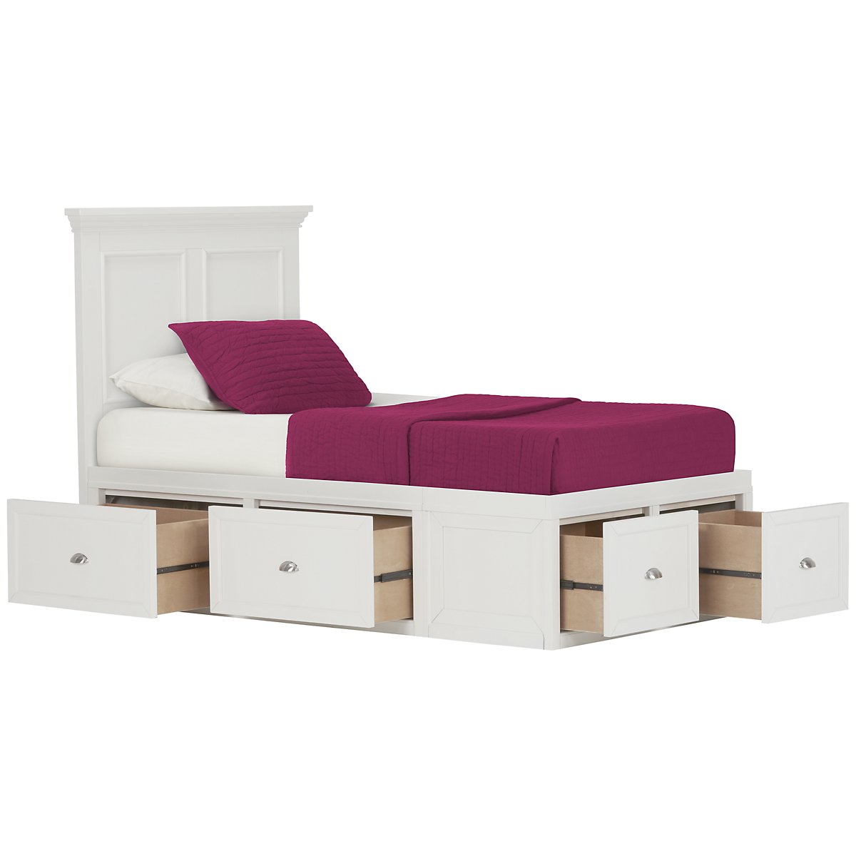 City Furniture Spencer White FourDrawer Platform Storage Bed