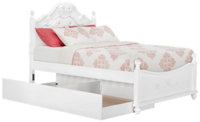 Alana White Upholstered Poster Trundle Bed | Baby & Kids ...