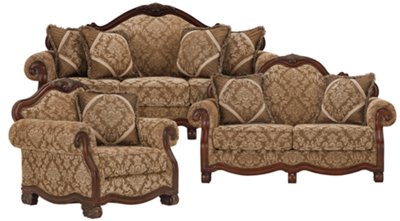 Regal Dark Tone Fabric Living Room Living Room Living