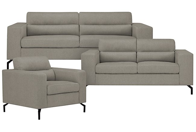 Knox Light Gray Fabric Sofa