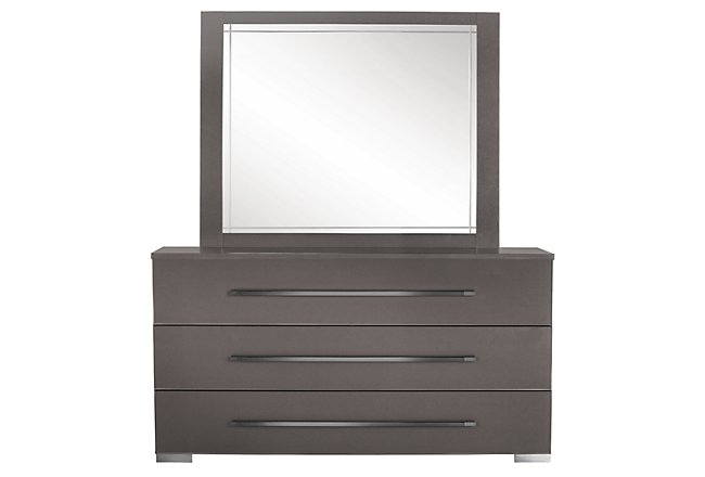 Dimora Gray Wood Dresser Mirror