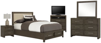 Omaha Gray Uph Platform Storage Bedroom Package Bedroom