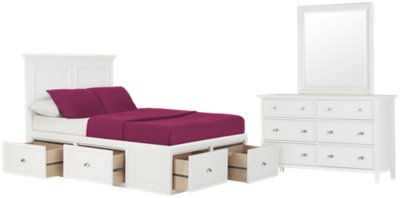 Spencer White 6 Drawer Platform Storage Bedroom Baby Kids