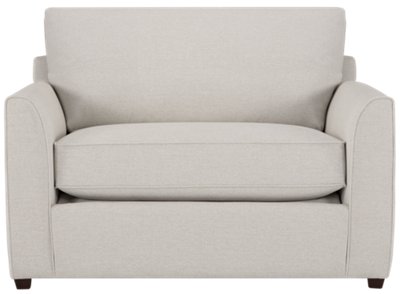 Asheville Light Taupe Fabric Memory Foam Sleeper Living Room