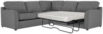 Asheville Gray Fabric TwoArm Right Innerspring Sleeper Sectional