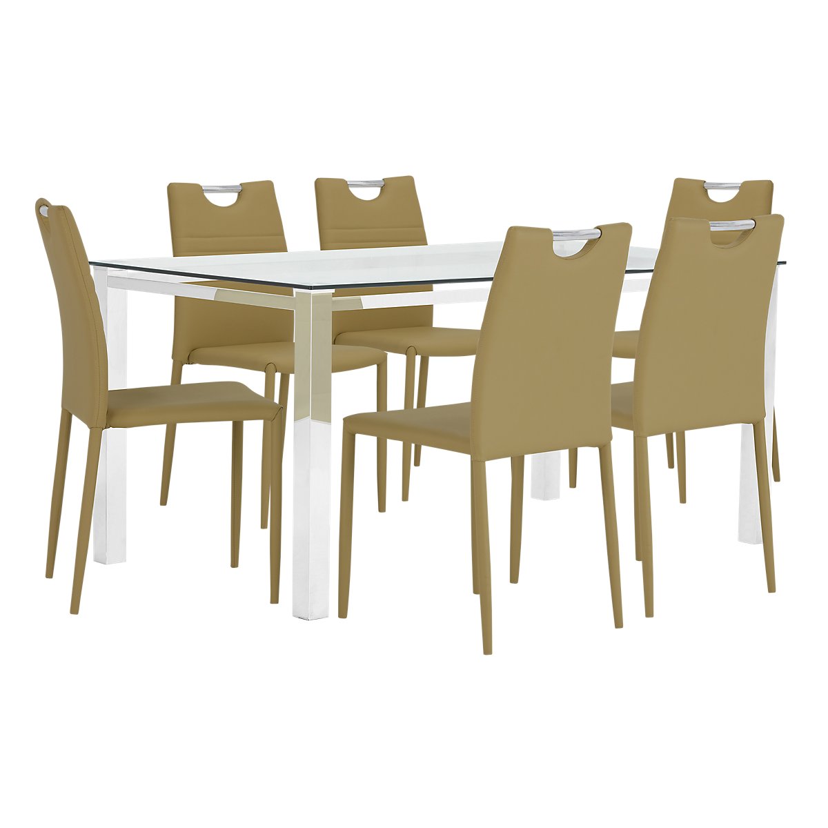 Skyline Light Green Rect Table & 4 Upholstered Chairs | Dining Room