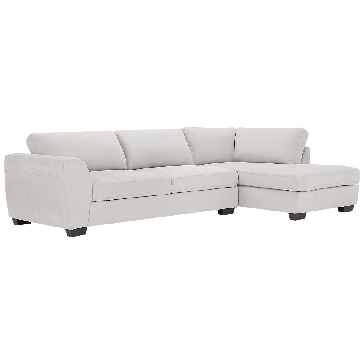Perry Light Gray Microfiber Right Chaise Sectional