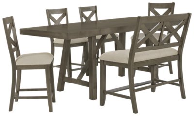 City Furniture Omaha Gray 24 High Dining Bench