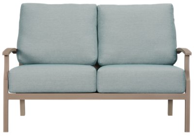 Raleigh Teal Aluminum Loveseat Outdoor Loveseats City Furniture