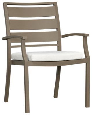 Raleigh White Aluminum Arm Chair Outdoor Dining Chairs City Furniture