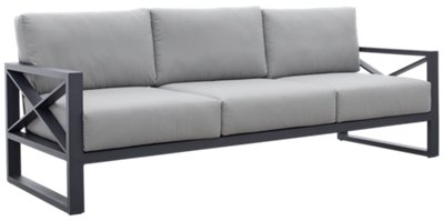 Linear Dark Gray Aluminum Sofa Outdoor Sofas City Furniture