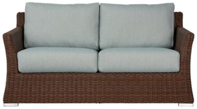 Southport Teal Woven Loveseat Outdoor Loveseats City Furniture