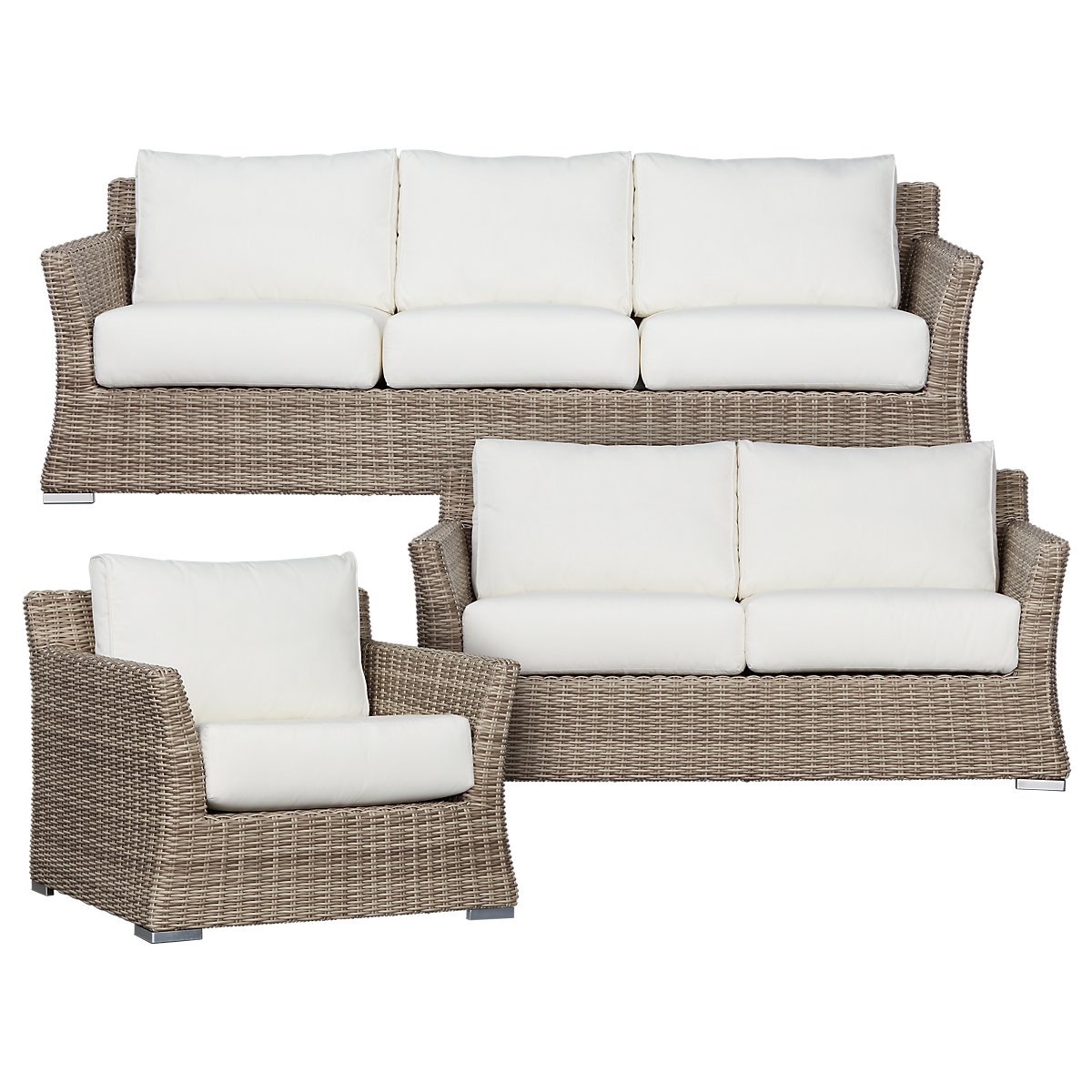 Raleigh White Woven Outdoor Living Room Set | Outdoor ... Raleigh White Woven Outdoor Living Room Set | Outdoor ... on Outdoor Living Room Set id=79167
