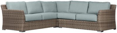 City Furniture Raleigh Teal Woven Small TwoArm Sectional