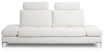 Camden White Micro Sofa with Detachable Headrests Living Room Sofas