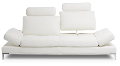 Camden White Micro Sofa with Detachable Headrests Living Room Sofas
