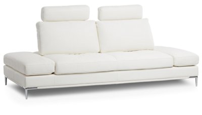 Camden White Micro Sofa with Detachable Headrests Living Room Sofas