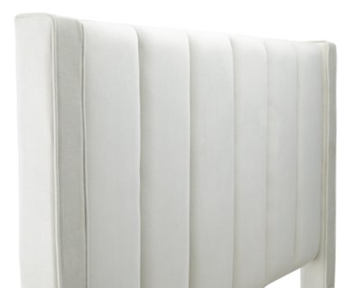 Audrey Beige Velvet Platform Bed Bedroom Beds City Furniture