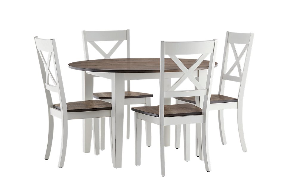 Sumter White Round Table 4 Chairs