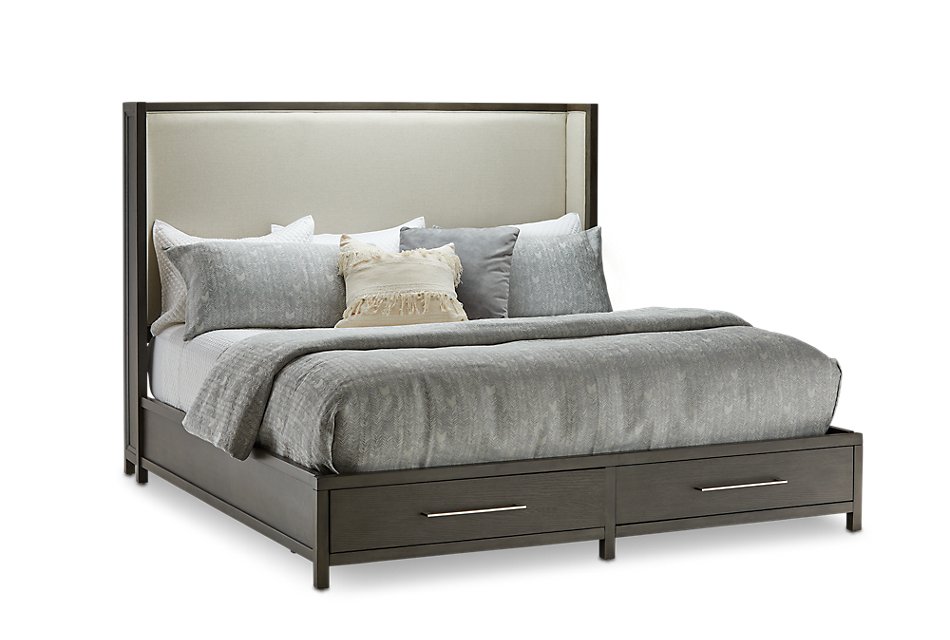 Toronto Dark Tone Uph Platform Storage Bed Bedroom Beds City