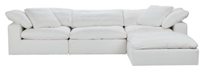 Austin Gray Fabric Right Facing Chaise Cuddler Sectional Living