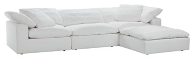 Austin Gray Fabric Right Facing Chaise Cuddler Sectional Living