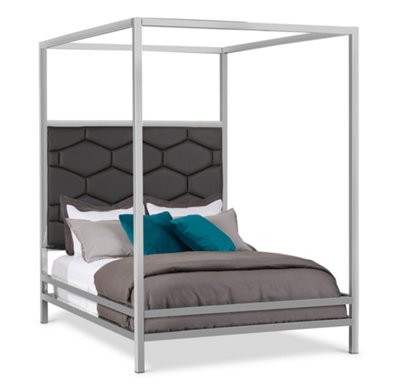 Cortina Gray Canopy Bed | Bedroom - Beds | City Furniture