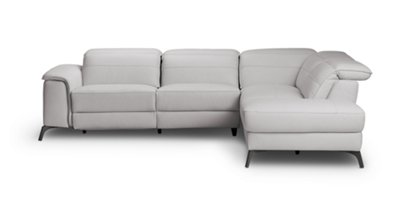 Pearson Gray Leather Right Bumper Sectional Living Room Sectionals
