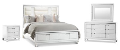 Vegas White Wood Platform Storage Bedroom | Bedroom - Bedroom Sets ...