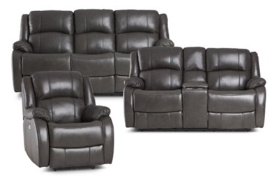 Dalton Dark Gray Lthr Vinyl Power Reclining Living Room