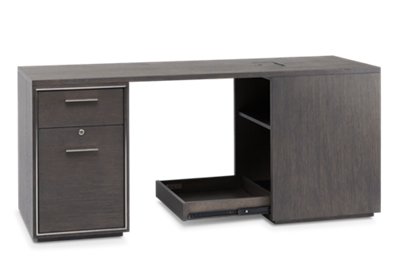 Highline Dark Tone Peninsula Desk Home Office Desks City Furniture