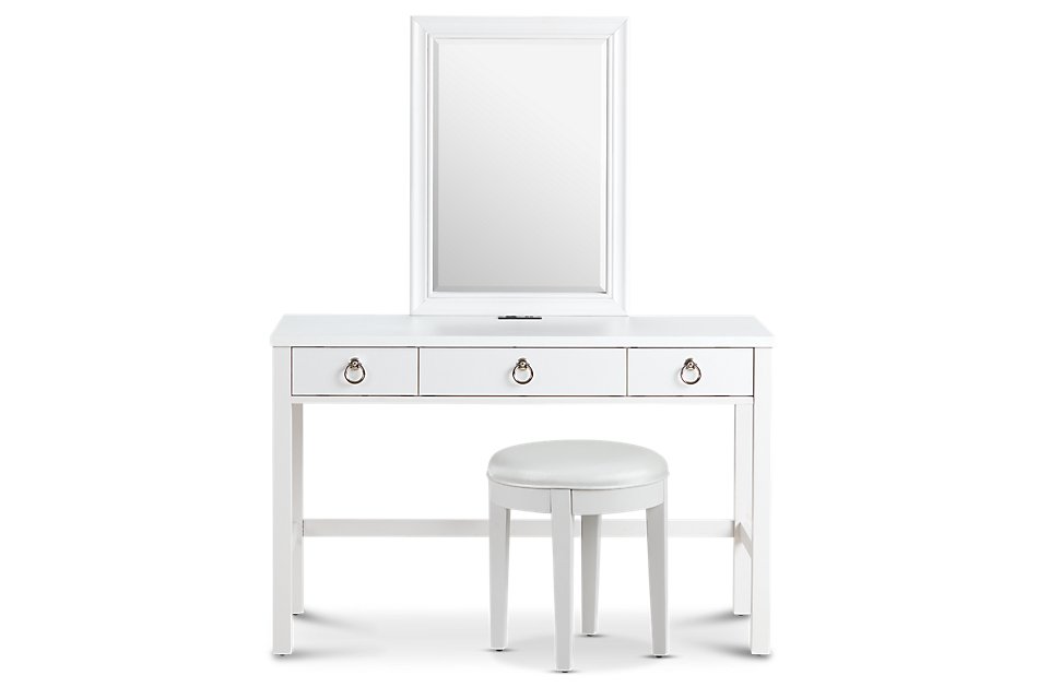 Isabella White Vanity Mirror With Stool Bedroom Dressers