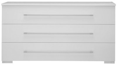 Dimora White Dresser & Mirror: Bedroom Furniture Set