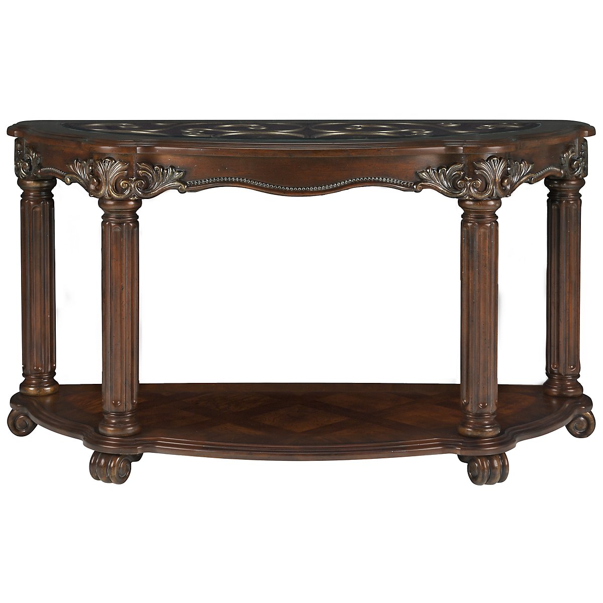 City Furniture Regal Dark Tone Glass Sofa Table City Furniture Regal Dark Tone Glass Sofa Table