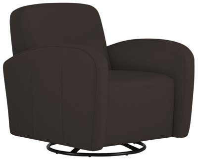 Axis Dark Brown Vinyl Swivel Accent Chair