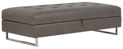 City Furniture: Loki Dk Gray Microfiber Storage Ottoman