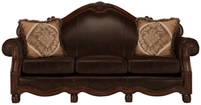 Regal Dark Tone Leather Sofa
