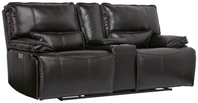 City Furniture Jesse Dark Brown Leather Small Dual Power 