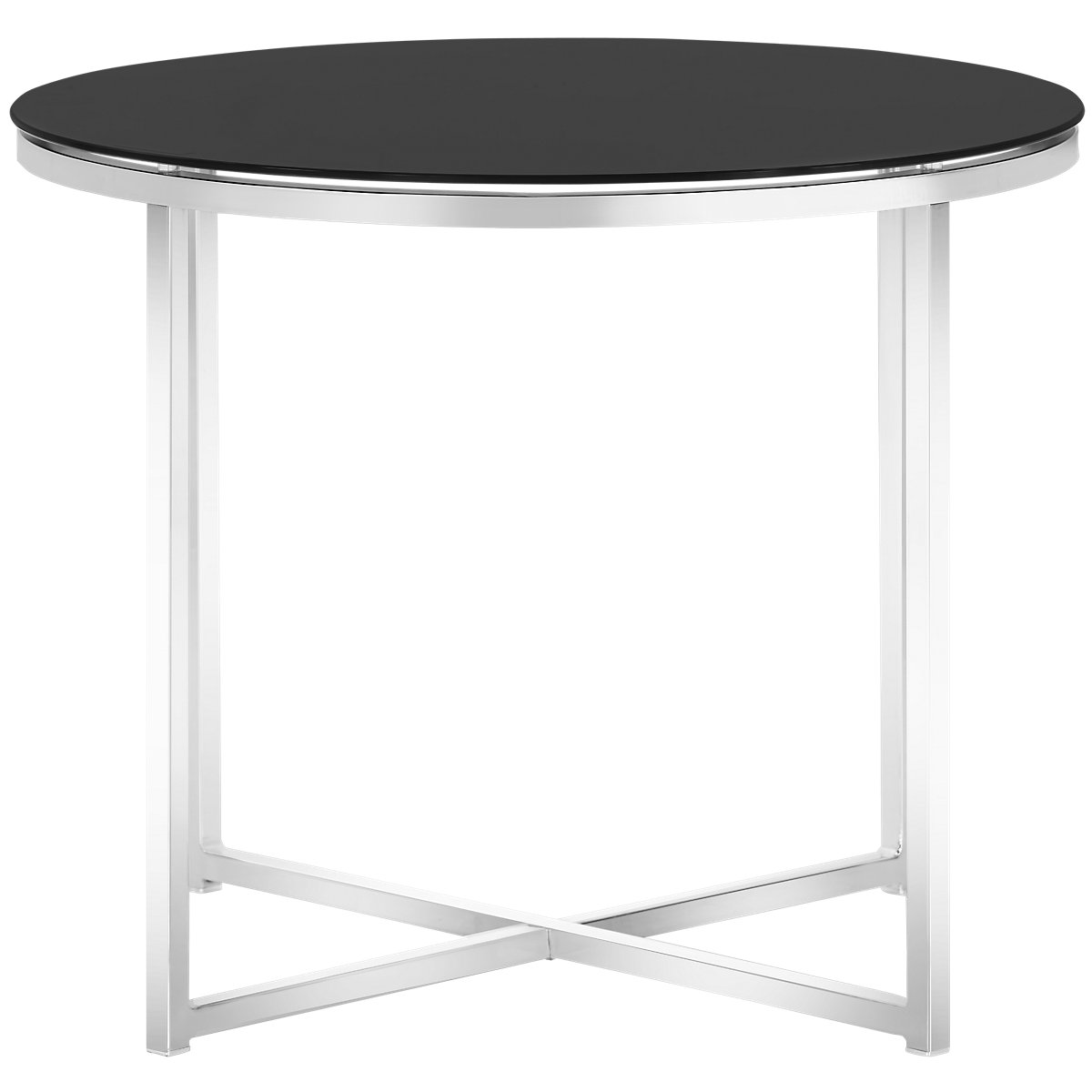 City Furniture: Kross Black Glass Round End Table