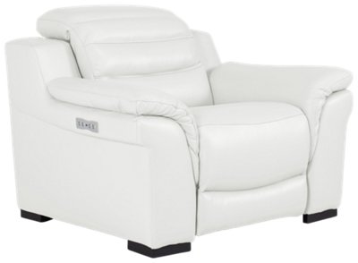 Sentinel White Lthr/vinyl Power Recliner with Power Headrest Living