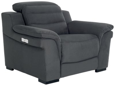 Sentinel Dark Gray Micro Power Recliner With Power Headrest Living   S1802452613R00